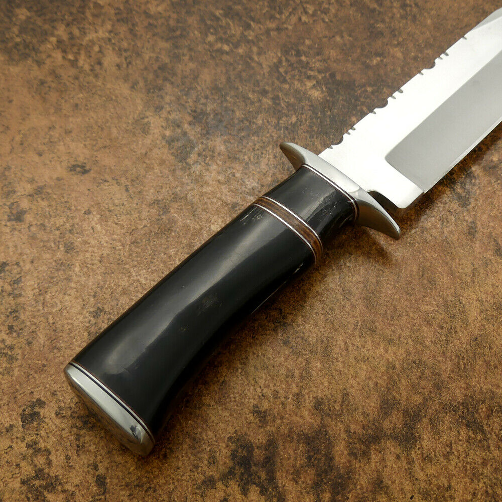 IMPACT CUTLERY RARE CUSTOM D2 BOWIE KNIFE BULL HORN HANDLE
