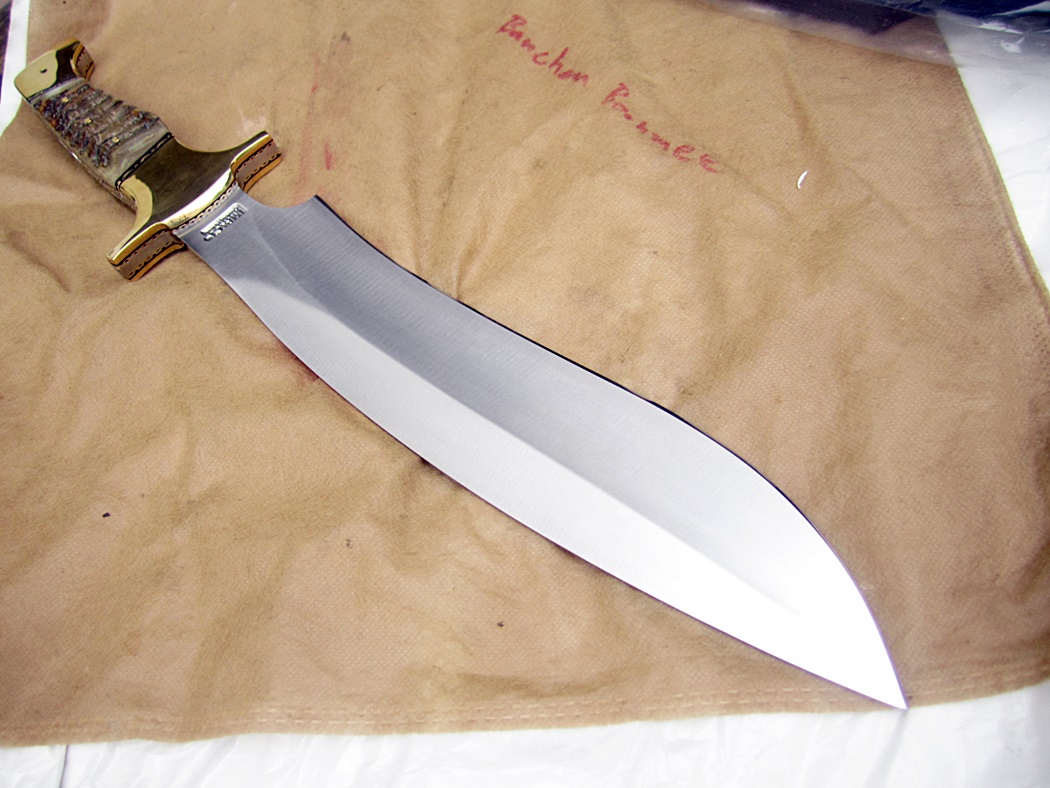 มีดเดินป่า IMPACT CUTLERY RARE CUSTOM MASSIVE SASQUATCH BOWIE KNIFE FULL TANG RAM HORN UK