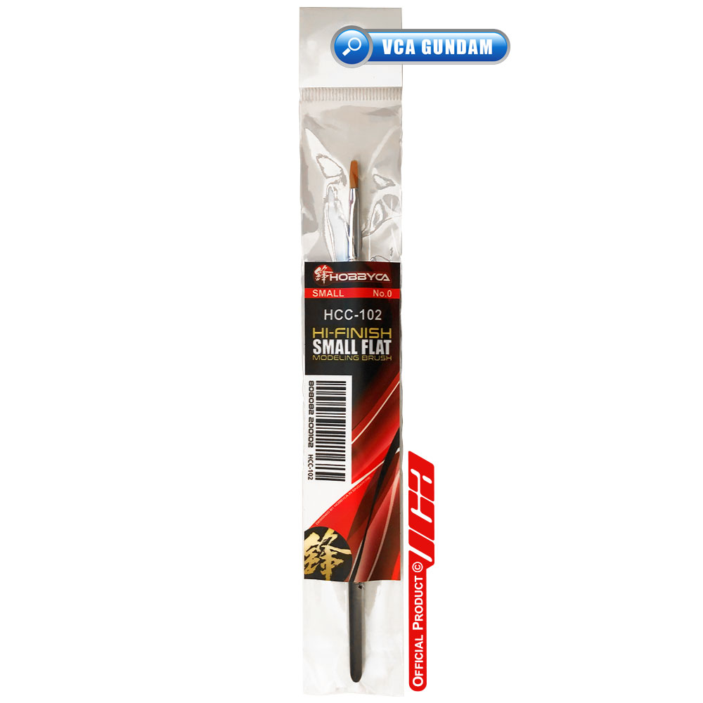 HOBBYCA HCC-102 HIGH FINISH HF PAINT PLASTIC MODEL BRUSH NO 0 SMALL FLAT พู่กันทามิย่าละเอียดสูงโมเดลกันดั้ม VCA GUNDAM