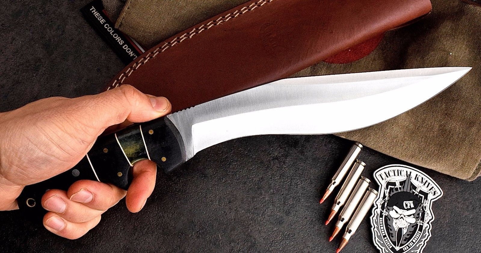 CFK USA Custom Handmade D2 LARGE Bone-Micarta Bolo-Parang Sub-Hilt Camp Knife C