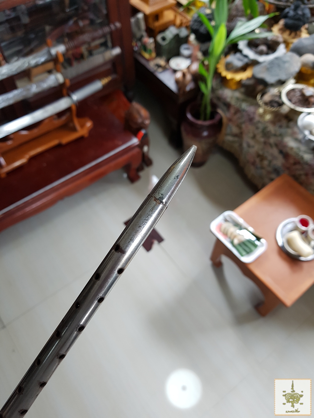 ไม้ตะพด หัวลูกกระสุนปืน สีเงิน