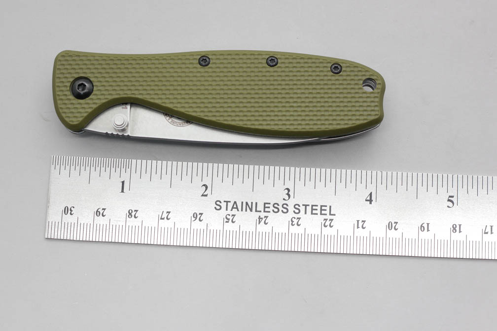 ESEE Knives/BRK: Zancudo Frame Lock Folder, D2 Blade, Olive Drab FRN and Stainless Steel Handle - Stonewash Finish