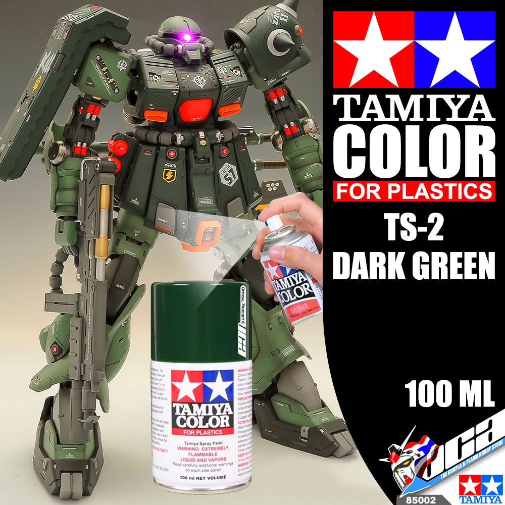 TAMIYA 85002 TS-2 DARK GREEN COLOR SPRAY PAINT CAN 100ML