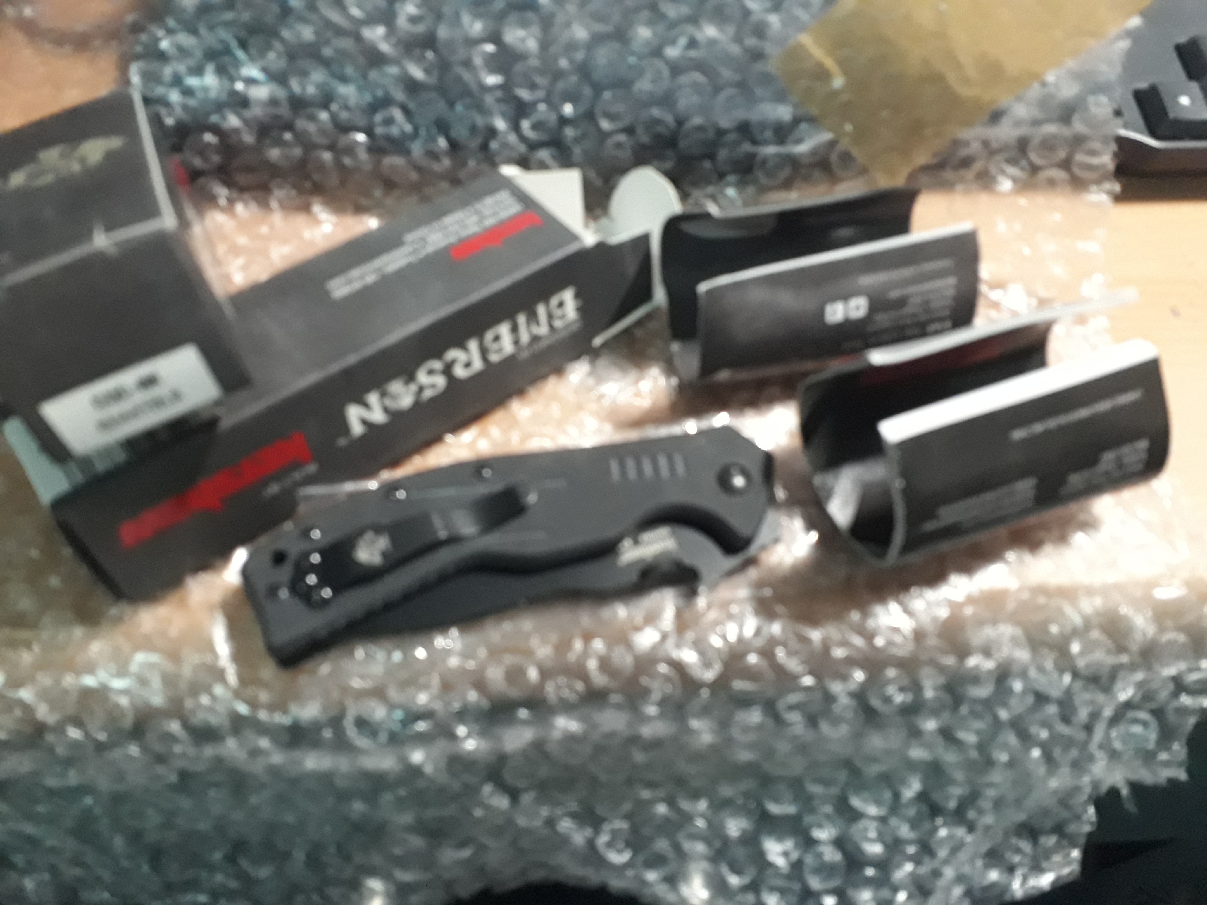 มีดพับKershaw Emerson 6044TBLK CQC-8K Folding Knife 3.5" Black Tanto Blade