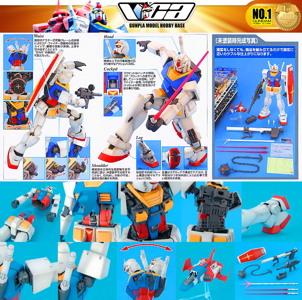⭐️ BANDAI GUNPLA MASTER GRADE MG 1/100 RX-78-2 GUNDAM VER 2.0 ประกอบ หุ่นยนต์ โมเดล กันดั้ม กันพลา ของเล่น VCA GUNDAM