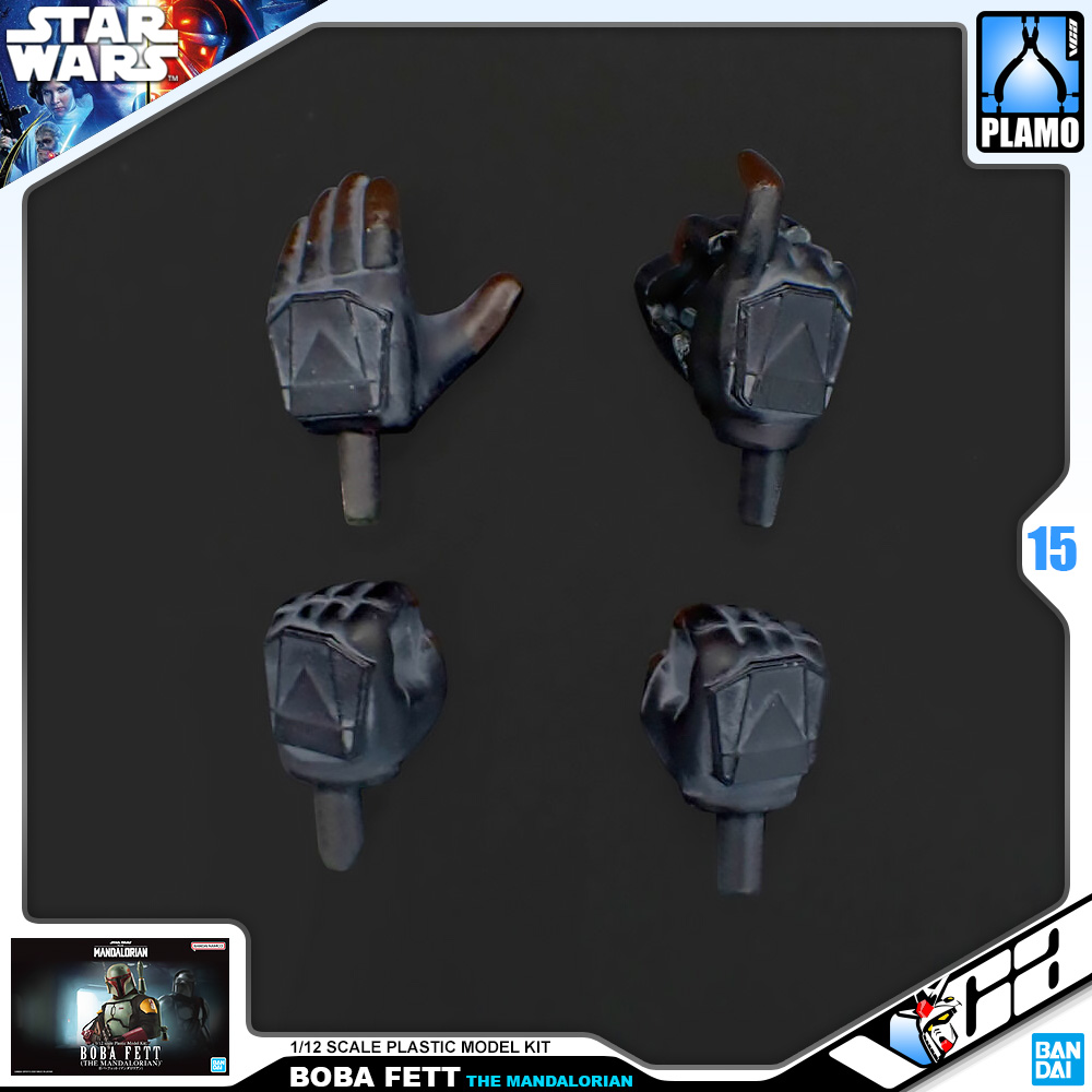 ⭐️ BANDAI STAR WARS 1/12 BOBA FETT THE MANDALORIAN ประกอบ หุ่นยนต์ โมเดล กันดั้ม กันพลา ของเล่น VCA GUNDAM