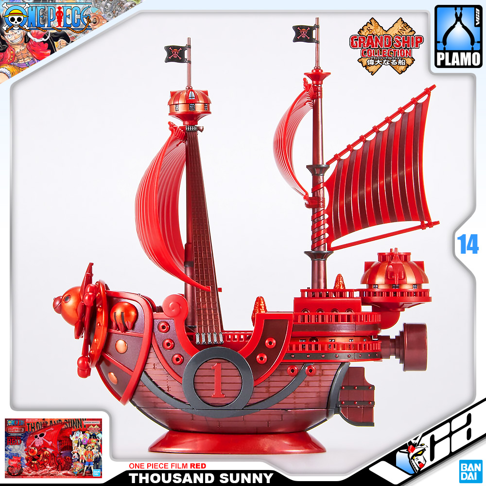 ⭐️ BANDAI ONE PIECE GRAND SHIP COLLECTION THOUSAND SUNNY FILM RED COMMEMORATIVE COLOR VER ประกอบ โมเดล ของเล่น VCA GUNDAM