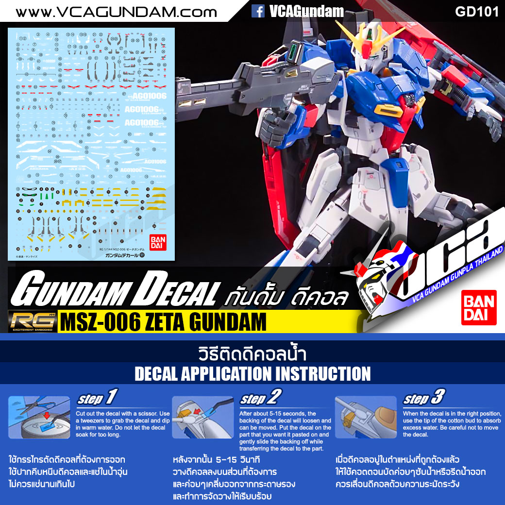 GUNDAM DECAL กันดั้ม ดีคอล | RG ZETA GUNDAM