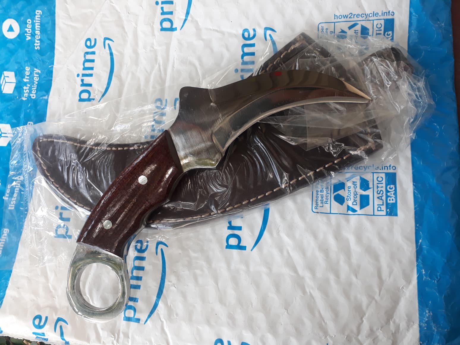 มีดคารัมบิท KARAMBIT KNIFE D2 MICARTA HANDLE 169