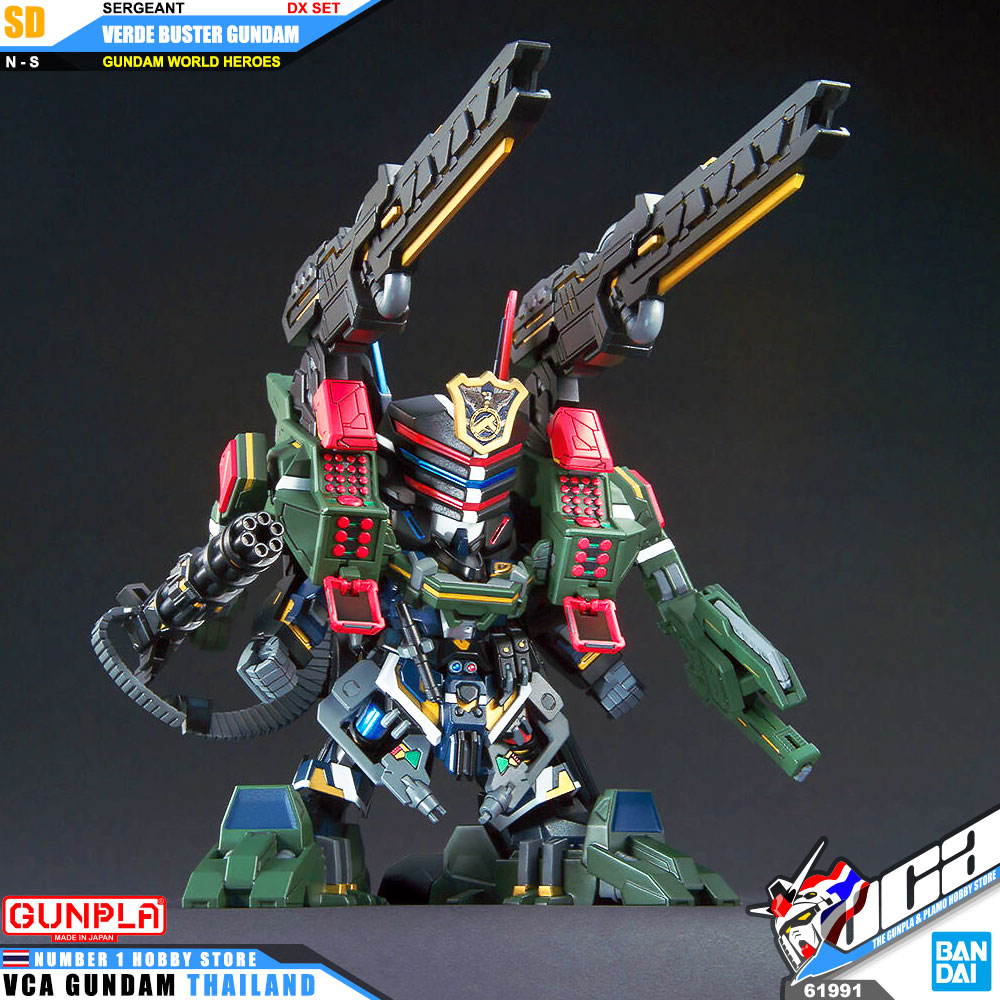 BANDAI GUNPLA SD GUNDAM WORLD HEROES SDW SERGEANT VERDE BUSTER GUNDAM DX SET โมเดล กันดั้ม กันพลา VCA GUNDAM
