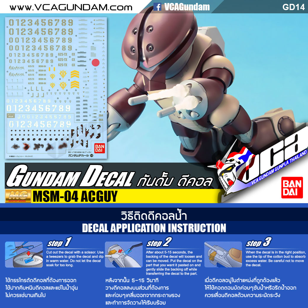 GUNDAM DECAL | MG MSM-04 ACGUY แอคกาย