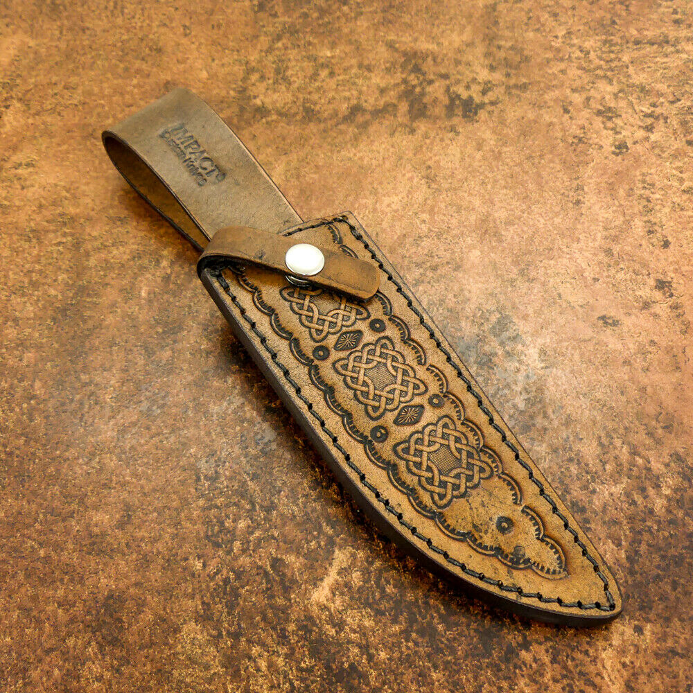 IMPACT CUTLERY RARE CUSTOM D2 MIRROR POLISHED BOWIE KNIFE CAMEL BONE