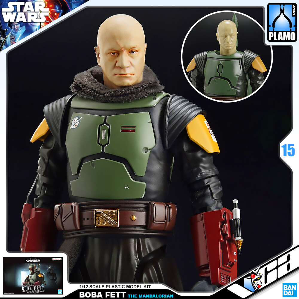 ⭐️ BANDAI STAR WARS 1/12 BOBA FETT THE MANDALORIAN ประกอบ หุ่นยนต์ โมเดล กันดั้ม กันพลา ของเล่น VCA GUNDAM