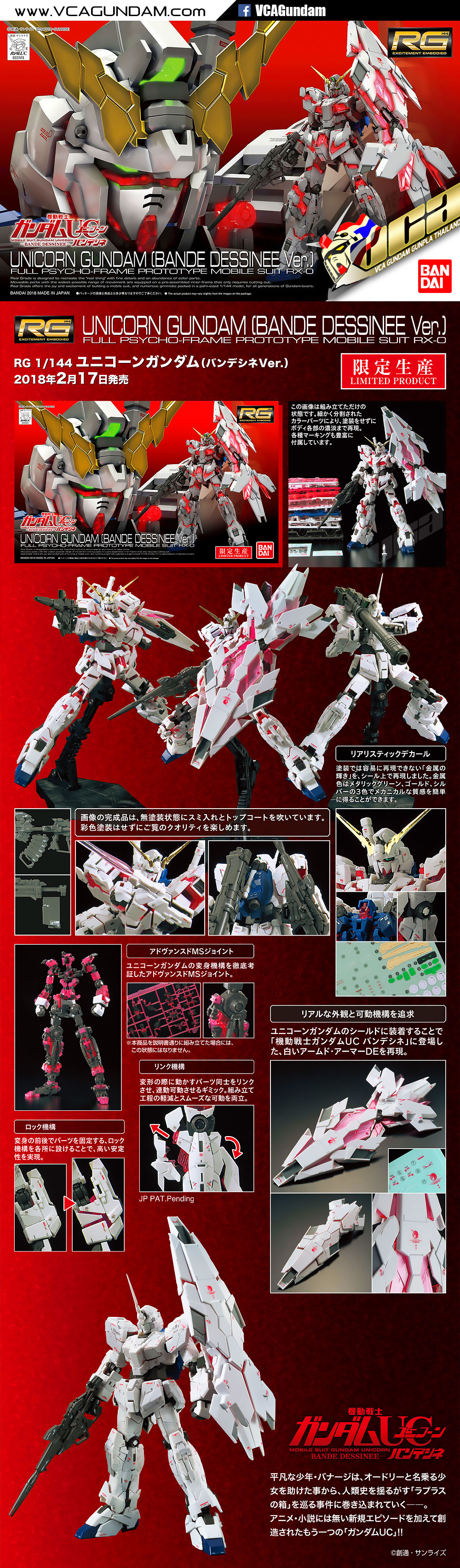 RG UNICORN GUNDAM (BANDE DESSIENEE VER) ยูนิคอร์น กันดั้ม