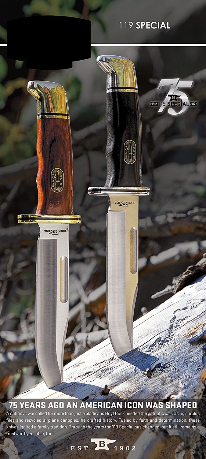 Buck Knives 0119 Special Fixed Blade Knife with Leather Sheath - 75th Anniversary Edition (กล่องกระดาษหาสะสมอยากแล้วครับ)