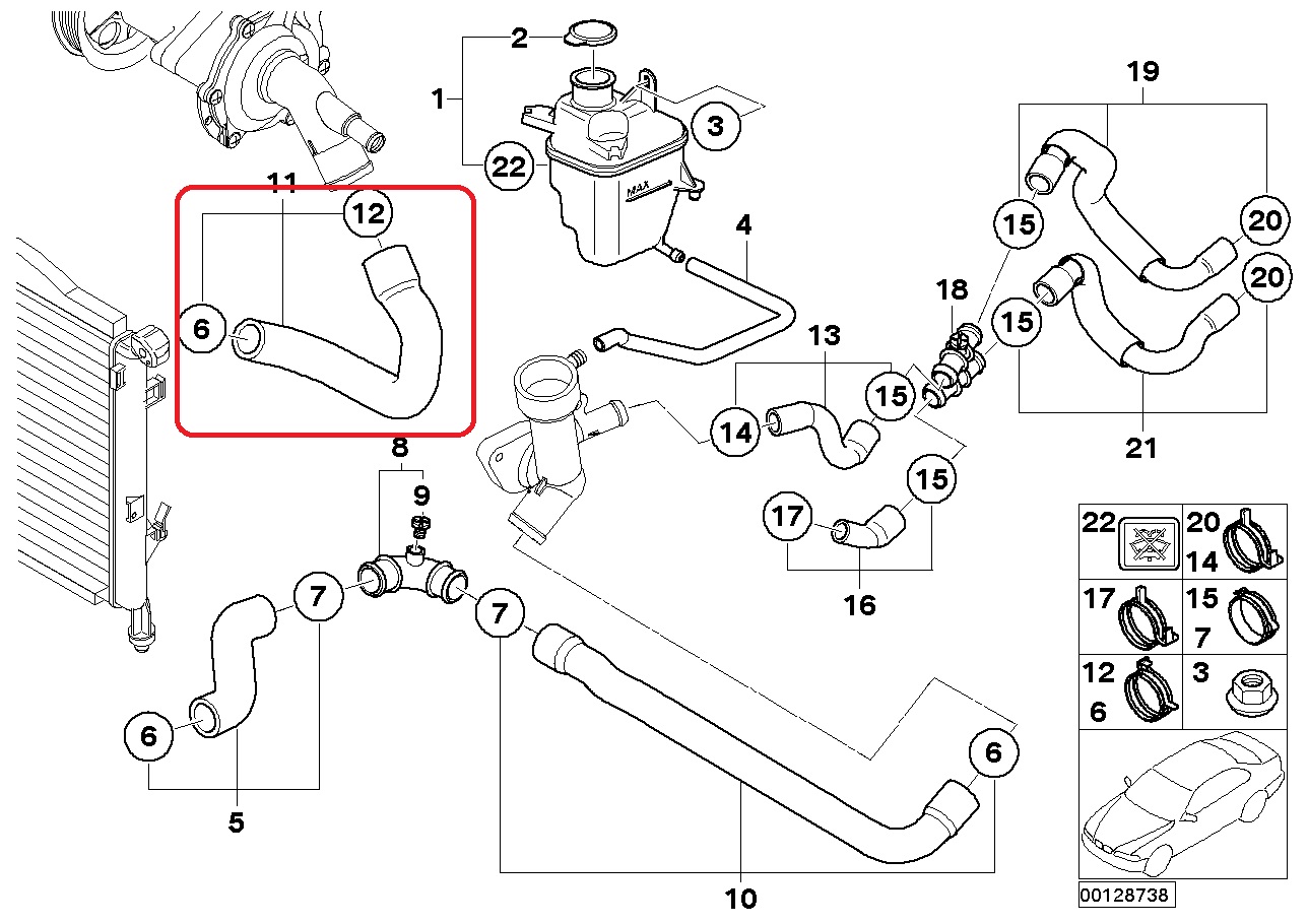ท่อน้ำบน / Coolant hose MINI COOPER R50