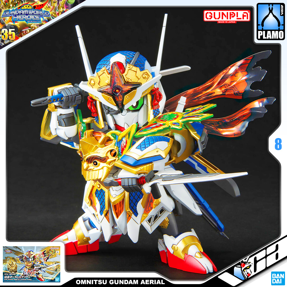 Bandai Gunpla SD World Heroes Onmitsu Gundam Aerial Plastic Model Action Toy Kit VCA Thailand