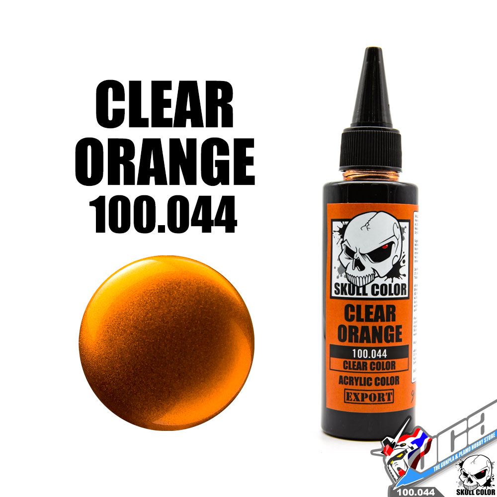 SKULL COLOR 100.044 CLEAR ORANGE ACRYLIC COLOR 60ML (CLEAR COLOR) สีอะครีลิกสำหรับพลาสติก โมเดล