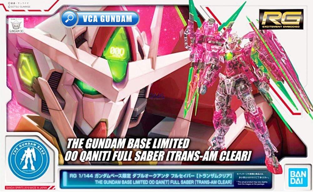 BANDAI GUNPLA REAL GRADE RG 1/144 00 QANT FULL SABER TRANS AM TRANS-AM CLEAR โมเดลกันดั้ม กันพลา THE VCA GUNDAM BASE