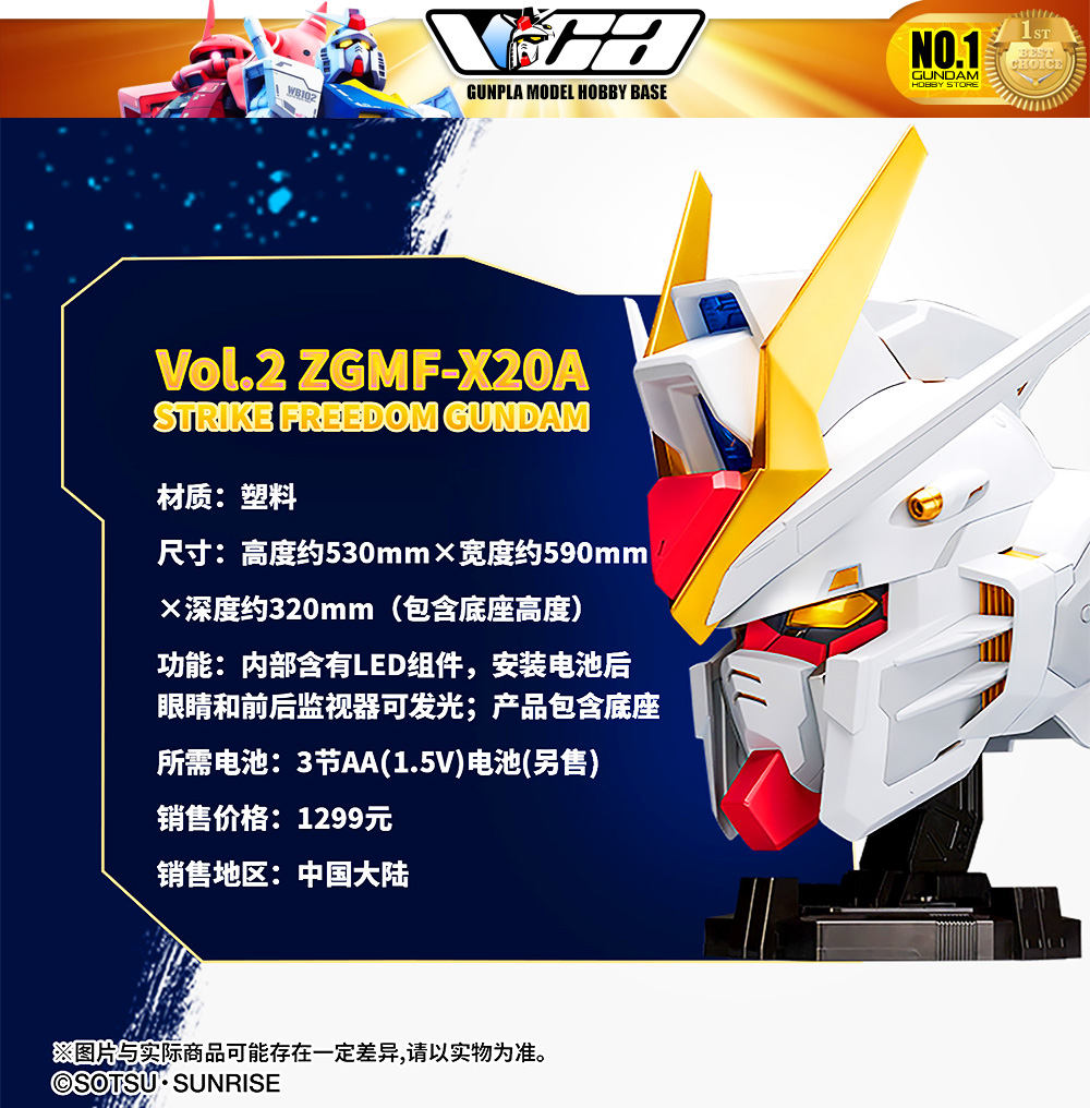 Bandai Namco BN Head Collection ZGMF-X20A Strike Freedom Gundam Big Bust Figure Statue