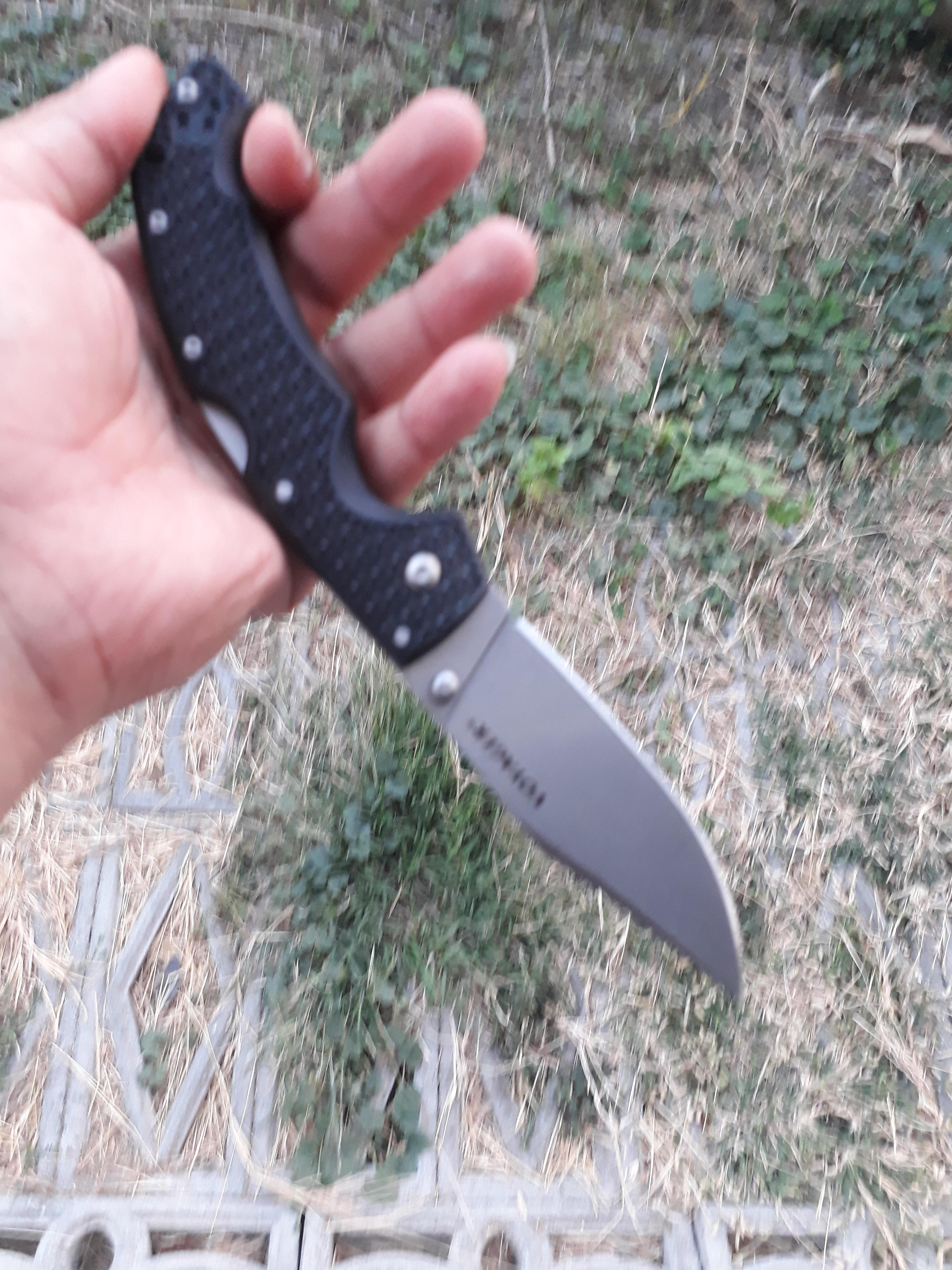 มีดพับCOLD STEEL Black Handle Large VOYAGER Straight CLIP POINT Folding Knife! 29TLCC