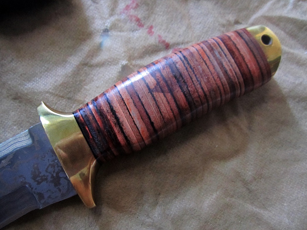 มีดDAMASCUS STEEL Ash damascus steel handmade hunting bowie knife 12.5" Canada