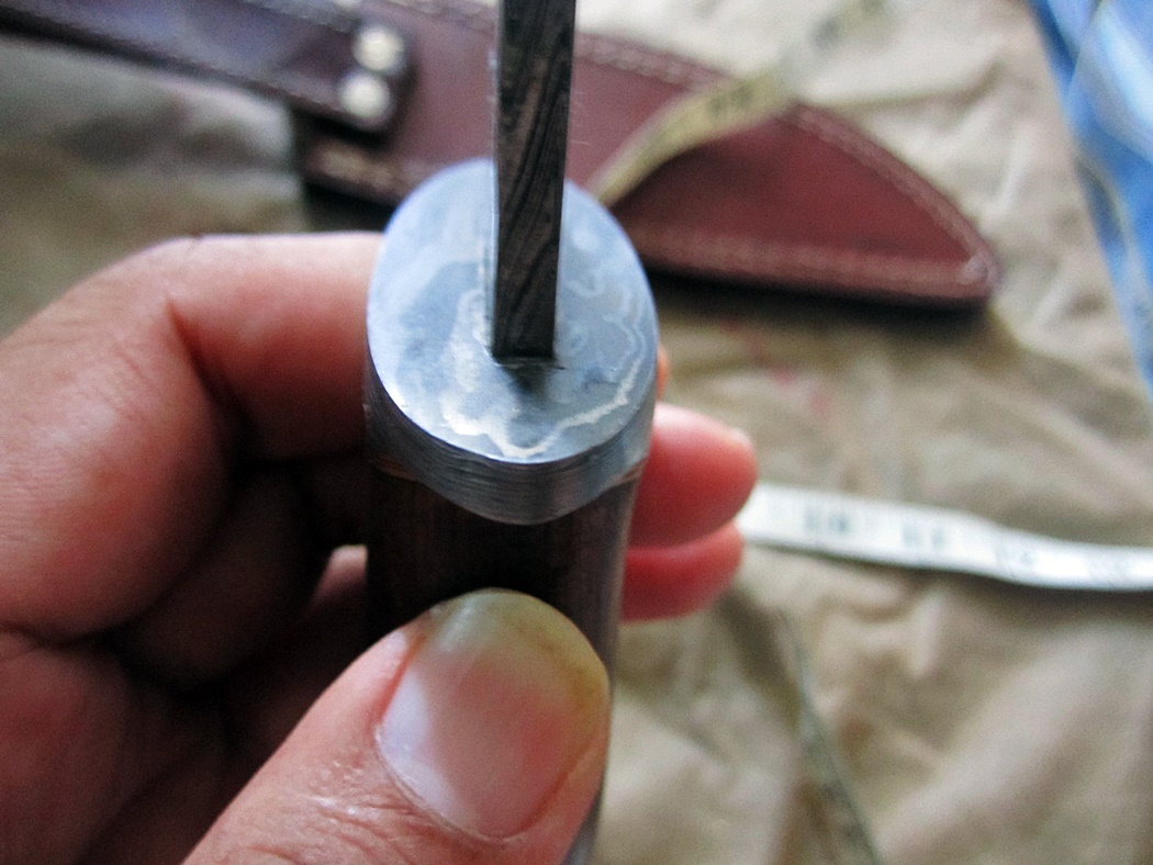 มีดดามัสกัสDamascus steel custom handmade hunting bowie knife 12" (C5)