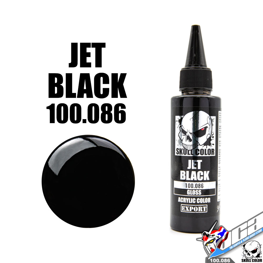 SKULL COLOR 100.086 JET BLACK ACRYLIC COLOR 60ML (GLOSS) สีอะครีลิกสำหรับพลาสติก โมเดล