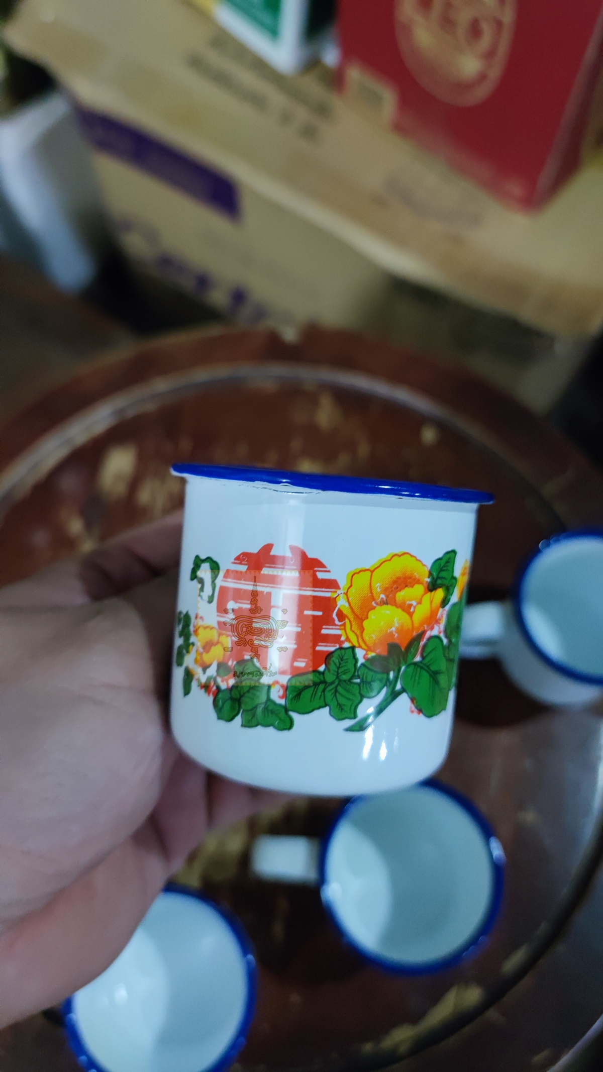 แก้วกาแฟสังกะสีเคลือบ ชุด 4 ใบแก้วกาแฟสังกะสีเคลือบ ชุด 4 ใบ