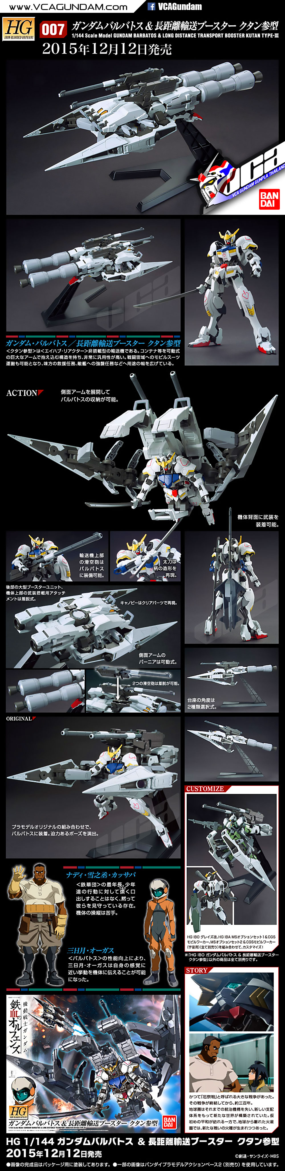 HG GUNDAM BARBATOS + LONG DISTANCE TRANSPORTATION BOOSTER