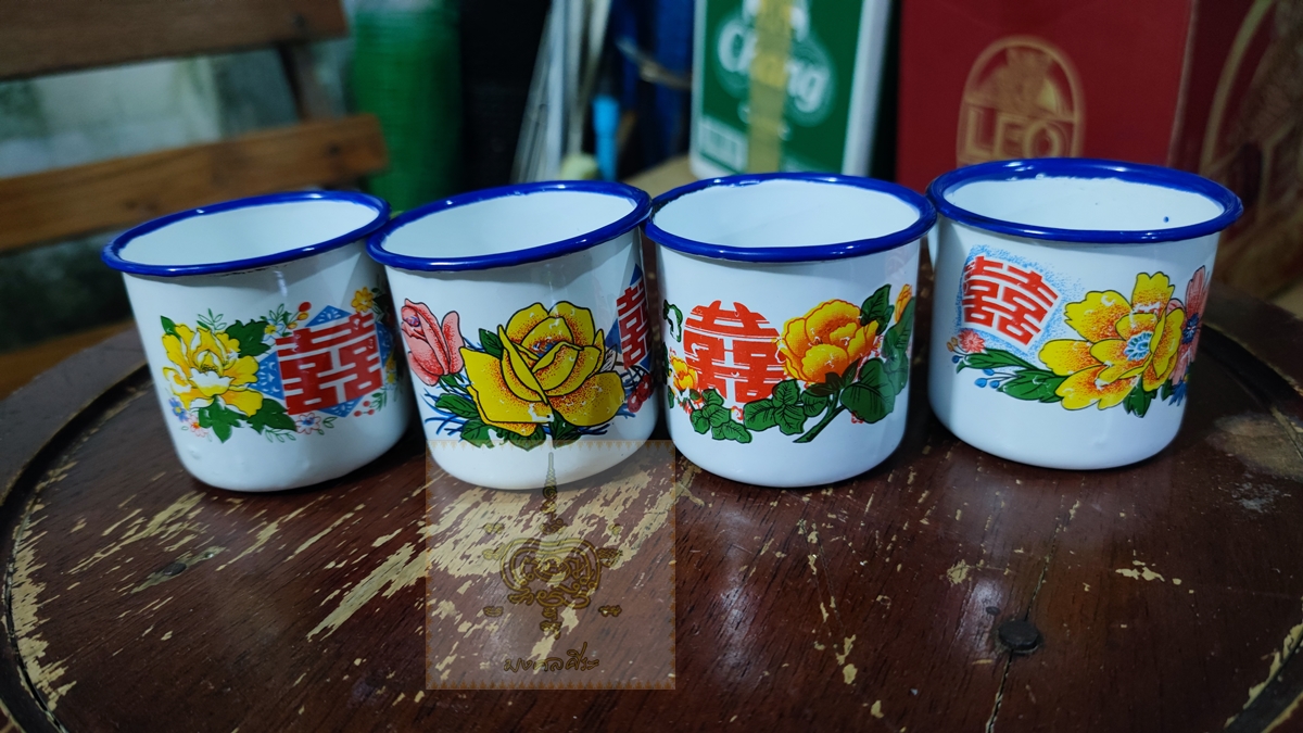 แก้วกาแฟสังกะสีเคลือบ ชุด 4 ใบแก้วกาแฟสังกะสีเคลือบ ชุด 4 ใบ