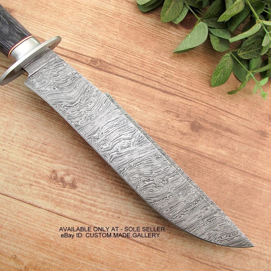 มีดเดินป่าJohn Smith's Custom Handmade Damascus Steel Bowie Knife Hunting Camping Tactical จากประเทศ UK. (C5)