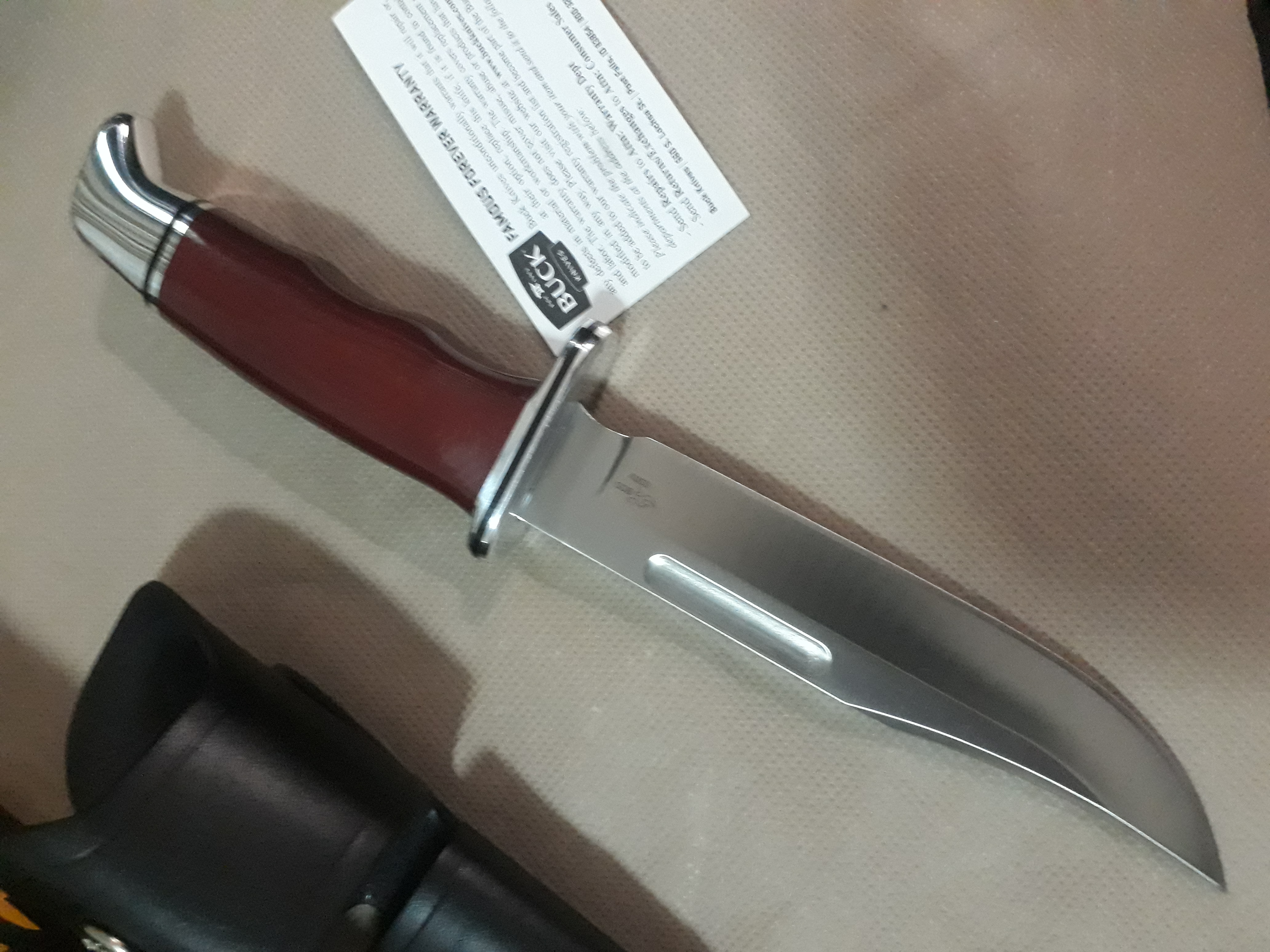 Buck Knives 119 Special Red Micarta BOS S30V Steel Fixed Blade Knife 119RDSSH