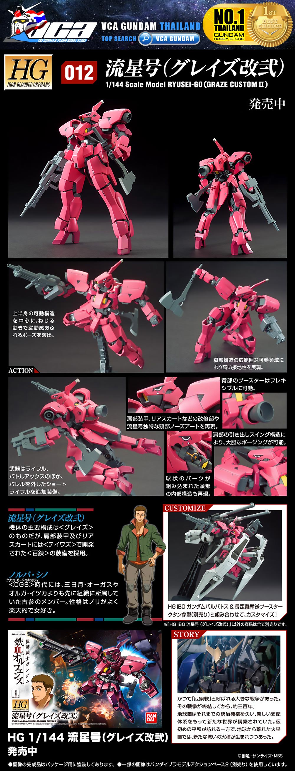 HG EB-06/TC2 GRAZE CUSTOM II RYUSEI-GO เกรซ คัสตอม 2 ริว เซโก้