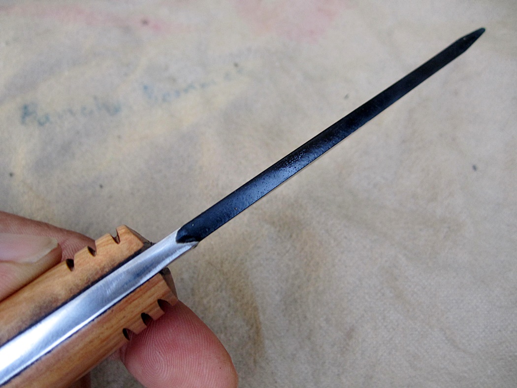 มีด ALONZO KNIVES USA CUSTOM HANDMADE SKINNER POWDER COATED 1095 STEEL KNIFE 717