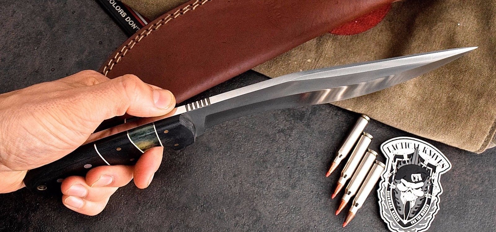 CFK USA Custom Handmade D2 LARGE Bone-Micarta Bolo-Parang Sub-Hilt Camp Knife C