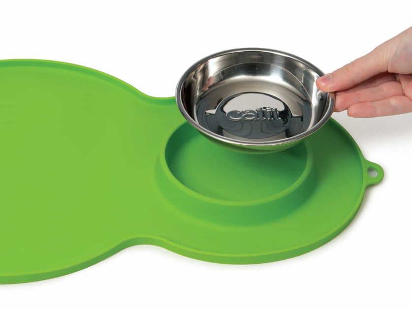 Catit Peanut Placemat Medium แผ่นรองชาม + ชาม เข้ากับน้ำพุแมว Catit