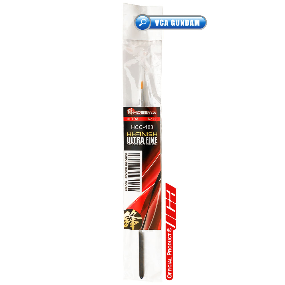 HOBBYCA HCC-103 HIGH FINISH HF PAINT PLASTIC MODEL BRUSH NO 00 ULTRA FINE พู่กันทามิย่าละเอียดสูงโมเดลกันดั้ม VCA GUNDAM