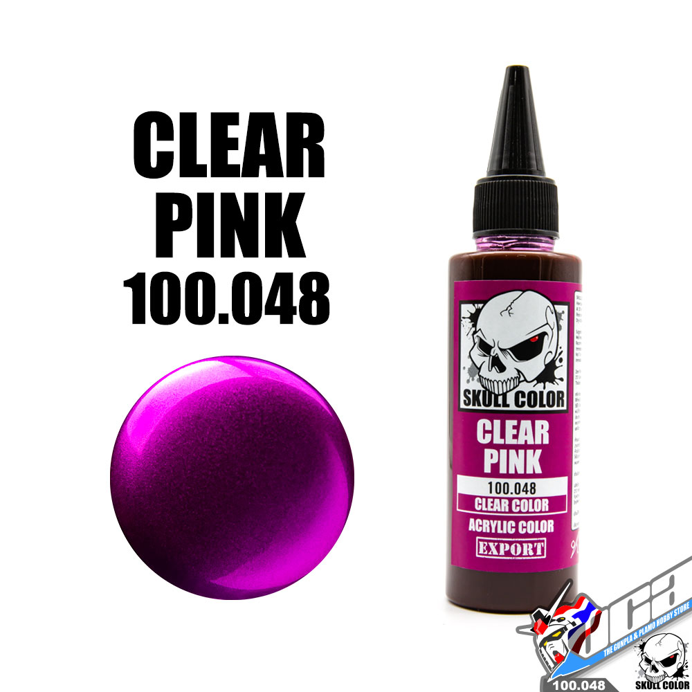 SKULL COLOR 100.048 CLEAR PINK ACRYLIC COLOR 60ML (CLEAR COLOR) สีอะครีลิกสำหรับพลาสติก โมเดล