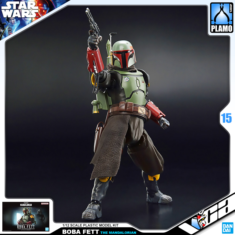 ⭐️ BANDAI STAR WARS 1/12 BOBA FETT THE MANDALORIAN ประกอบ หุ่นยนต์ โมเดล กันดั้ม กันพลา ของเล่น VCA GUNDAM
