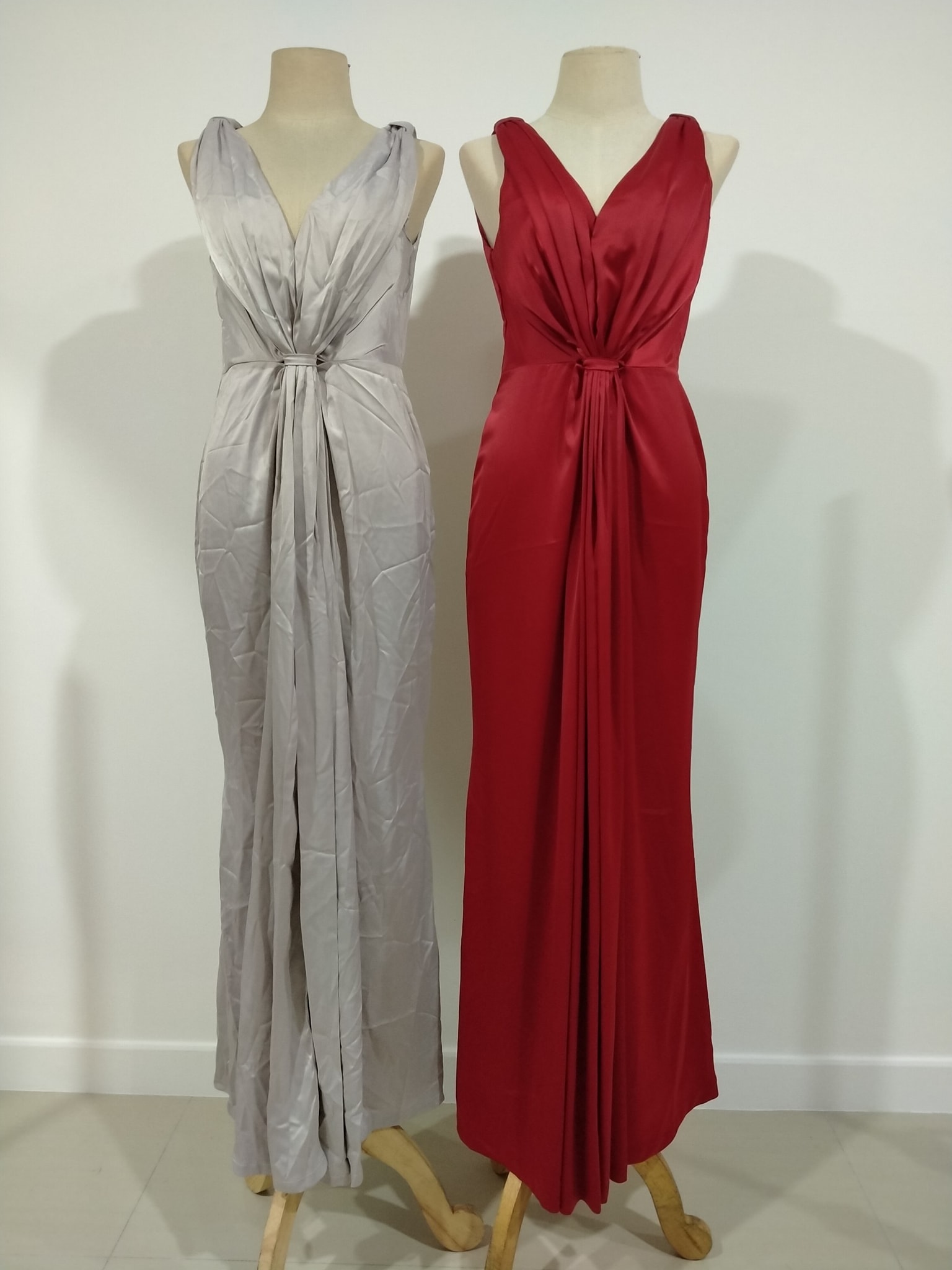 ชุดออกงานราตรีสีแดงไวน์ รวบเอว เรียบหรู ดูแพง ใส่ออกงานราตรี งานแต่งงาน ธีมเพื่อนเจ้าสาวงานกลางคืน