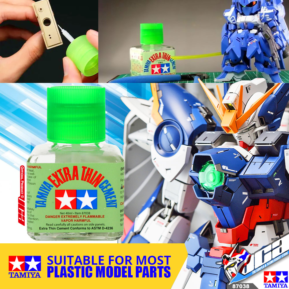 TAMIYA 87038 EXTRA THIN CEMENT 40ML FOR MODEL HOBBY TOOL กาวติดพลาสติกโมเดล กันดั้มกันพลา ฝาส้ม VCA GUNDAM