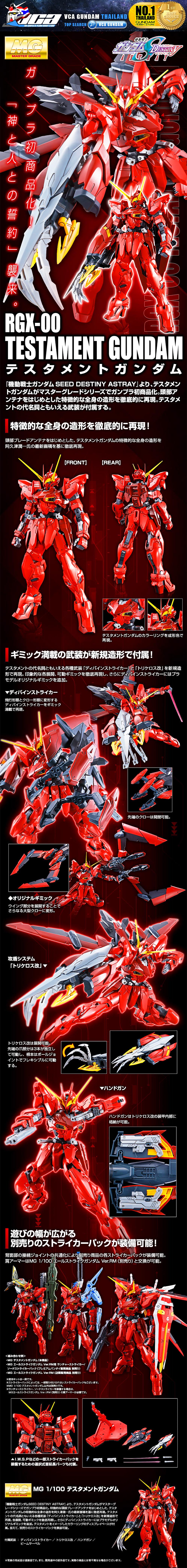 PremiumBandai Master Grade MG RGX-00 TESTAMENT GUNDAM