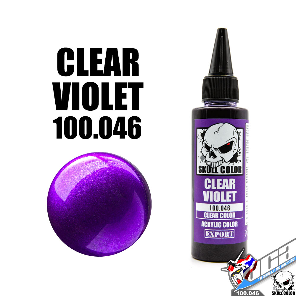 SKULL COLOR 100.046 CLEAR VIOLET ACRYLIC COLOR 60ML (CLEAR COLOR) สีอะครีลิกสำหรับพลาสติก โมเดล