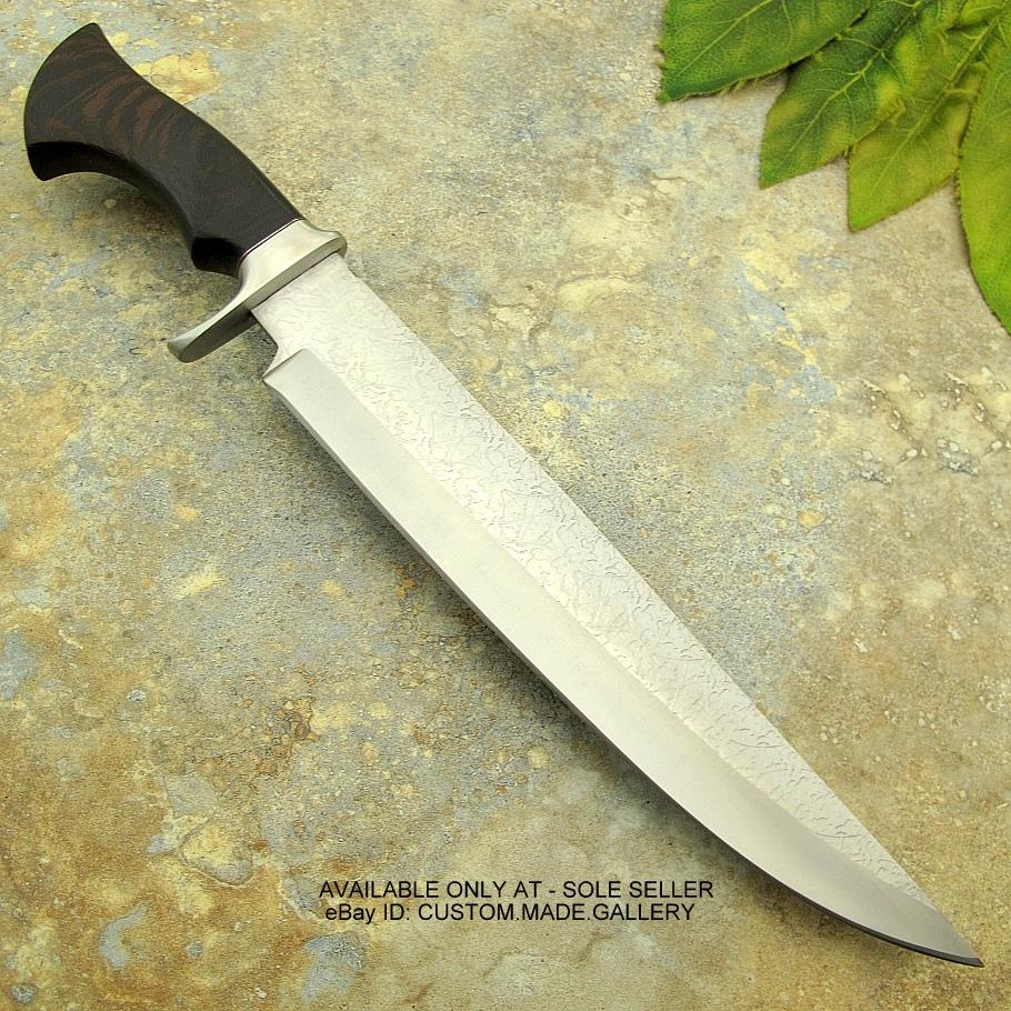 มีด เหล็ก D2 Markus Custom Handmade D2 Steel Bowie Knife Tactical Camping Wenge Engraving นำเข้าจากUnited Kingdom