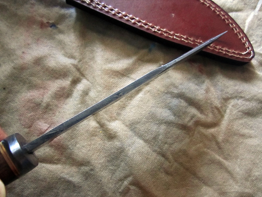 มีดดามัสกัสDamascus steel custom handmade hunting bowie knife 12" (C5)