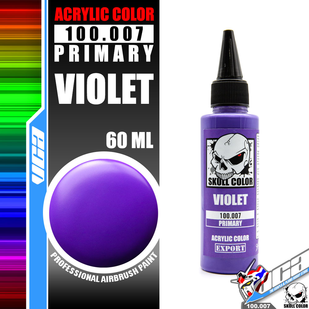 SKULL COLOR 100.007 VIOLET ACRYLIC COLOR 60ML (PRIMARY) สีอะครีลิกสำหรับพลาสติก โมเดล