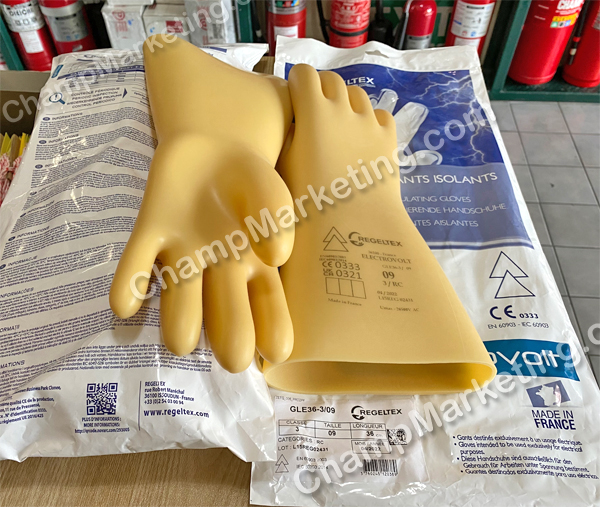 รีเจลเทค อีเลคโทรโวลท์ ถุงมือป้องกันไฟฟ้า 26500 โวลท์ Class 3 ไซส์ 9