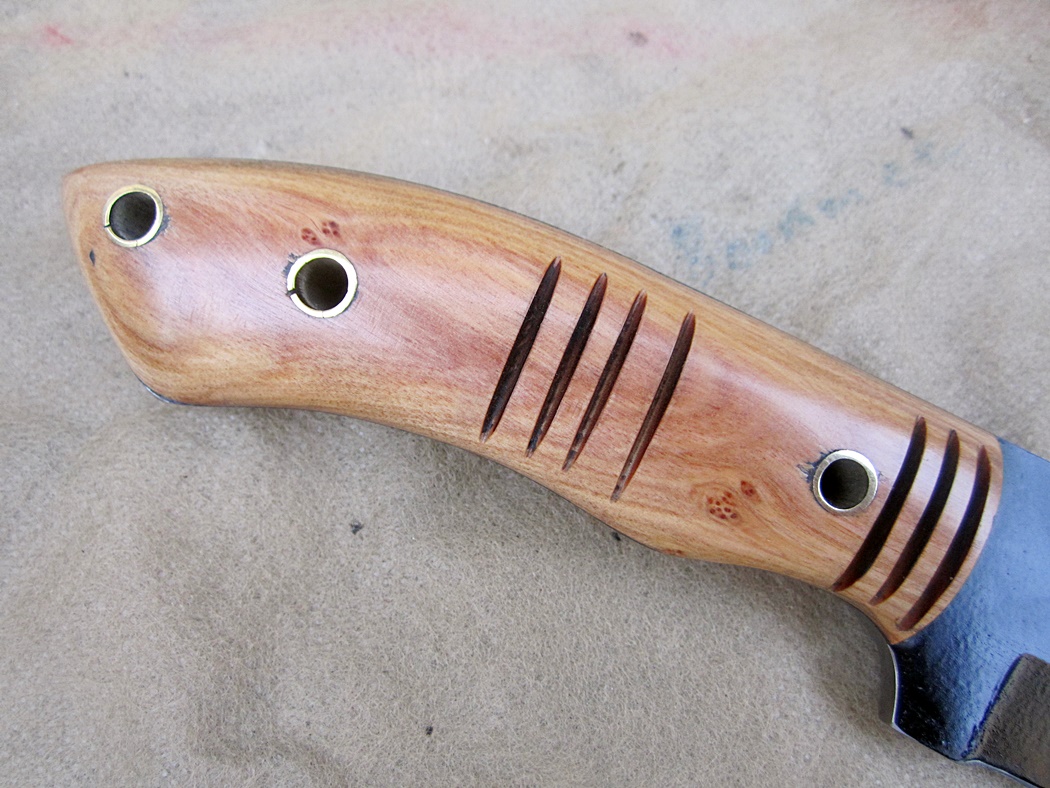 มีด ALONZO KNIVES USA CUSTOM HANDMADE SKINNER POWDER COATED 1095 STEEL KNIFE 717