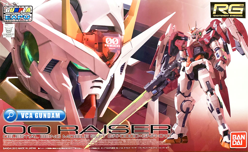 BANDAI GUNPLA EXPO REAL GRADE RG 1/144 00 RAISER TRANS AM TRANSAM CLEAR COLOR VER โมเดล กันดั้ม กันพลา VCA GUNDAM